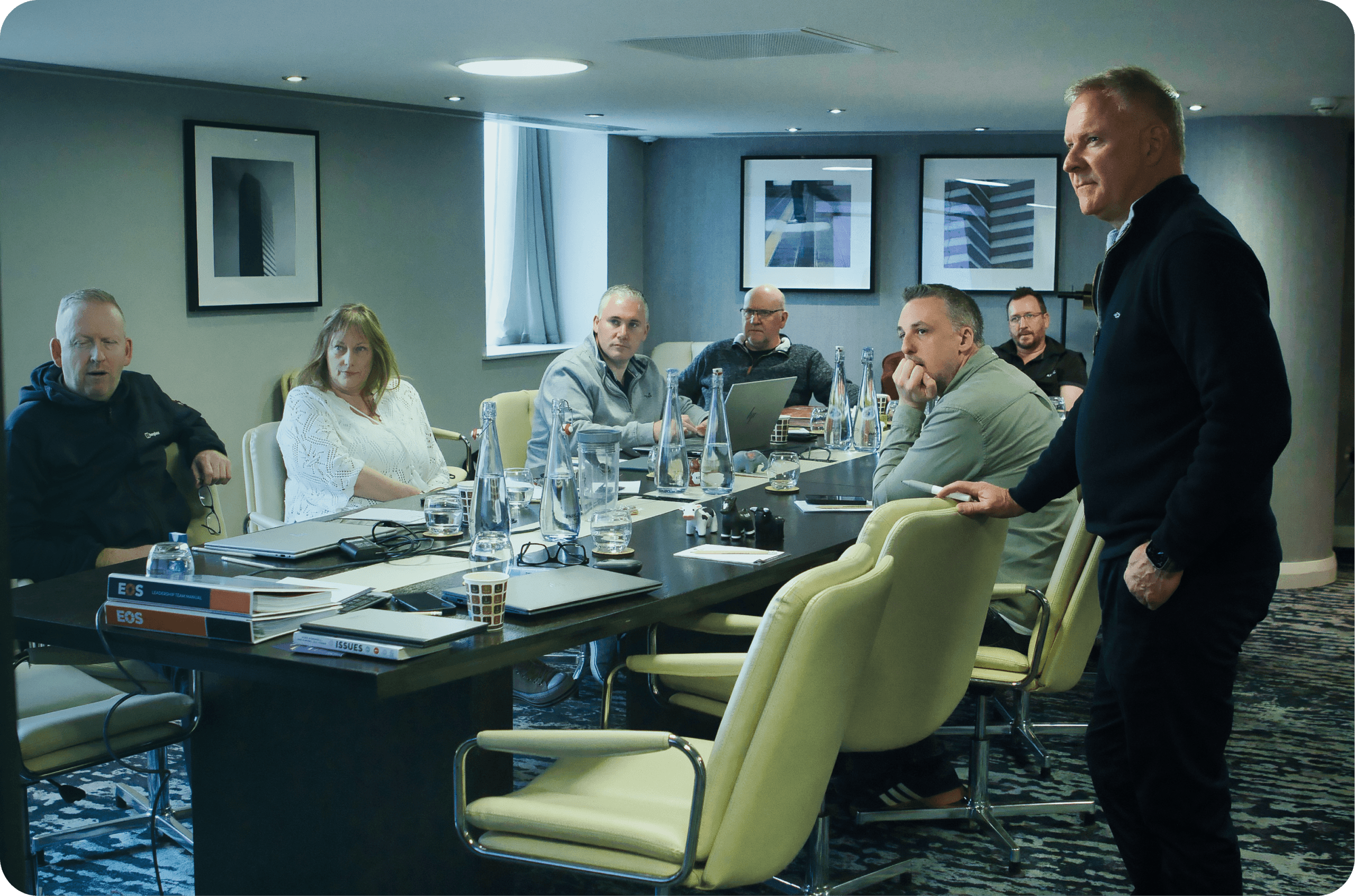 Simon Adcock facilitating a leadership team session